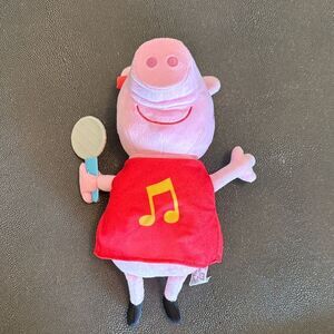 Peppa Pig Oink Along Songs Peppa Pink Plush Toy with Red Shirt